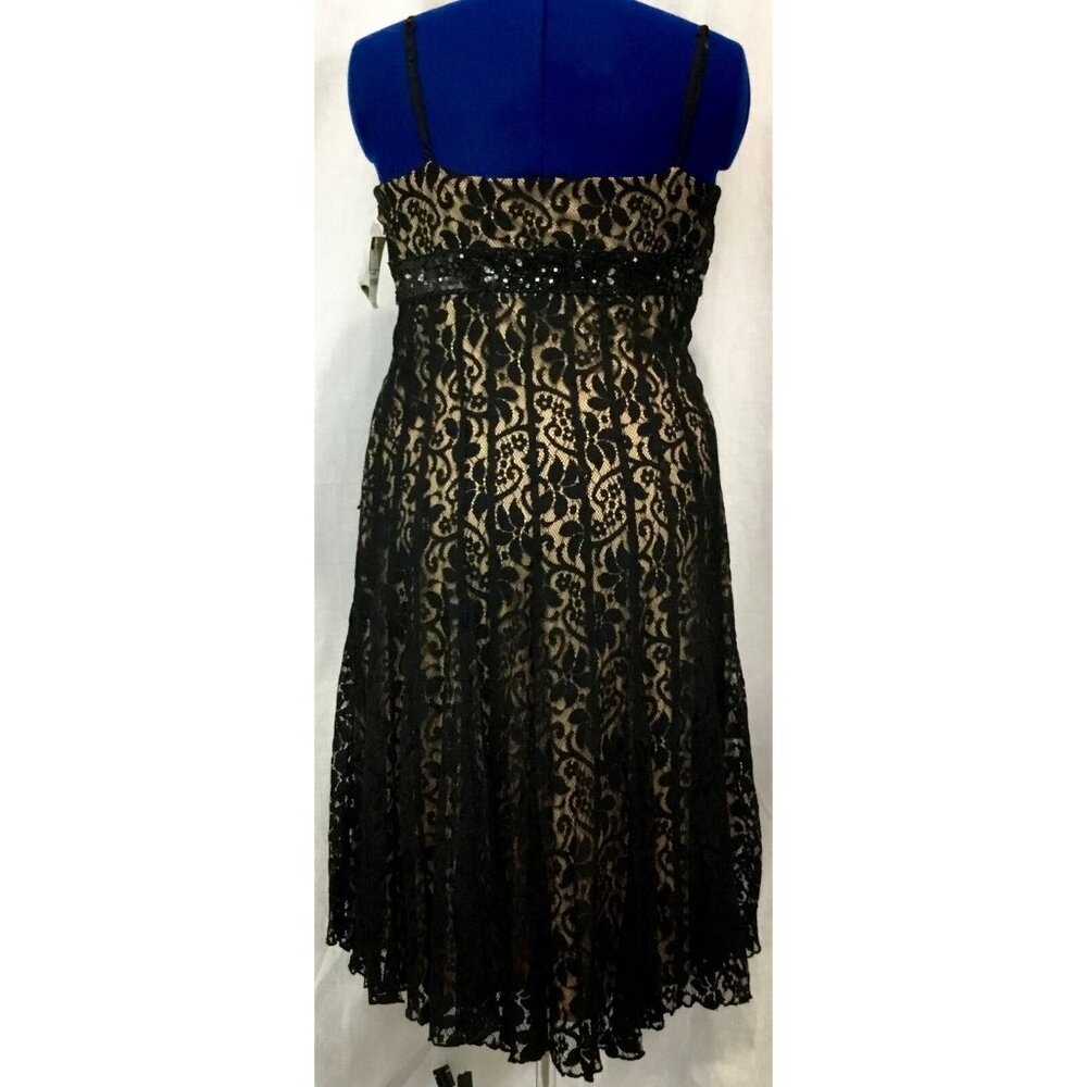 MixIt Dress Women 14 Black Lace Overlay Cocktail Bead Sequin Halter VTG New Tags - Picture 4 of 11